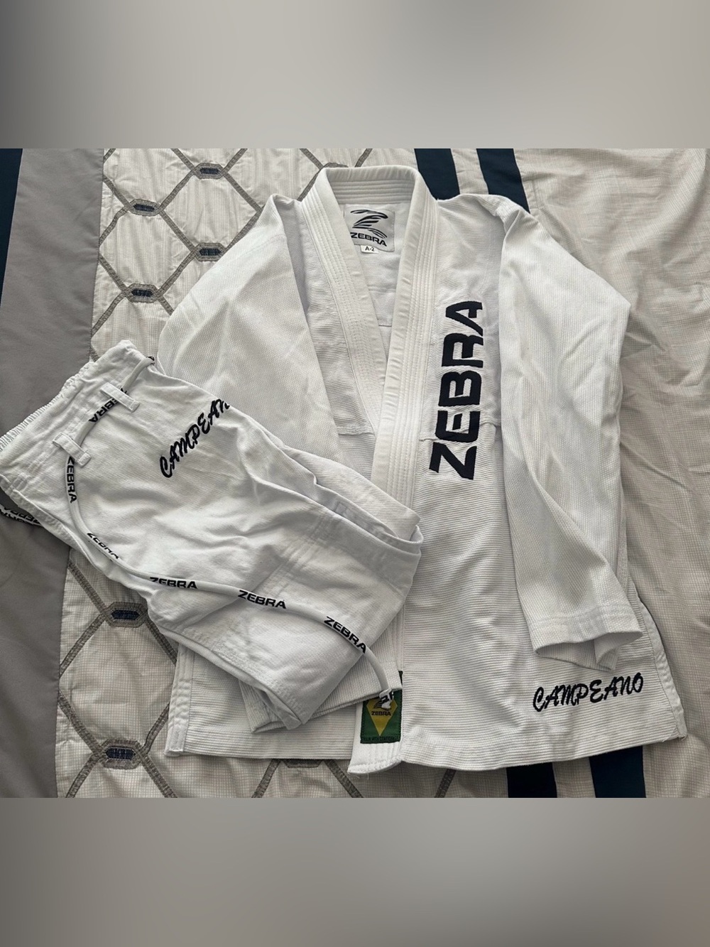 Zebra BJJ  Campeano Jiu Jitsu Gi Kimono (White) - Size A2